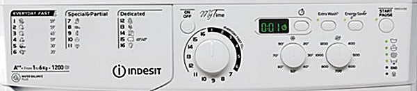 Indesit EWSD 61252 W EU panou comenzi