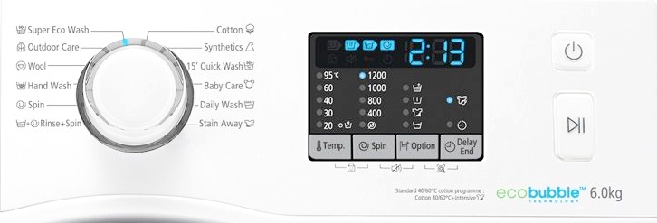 Samsung Eco Bubble WF60F4E0W2W functii si programe